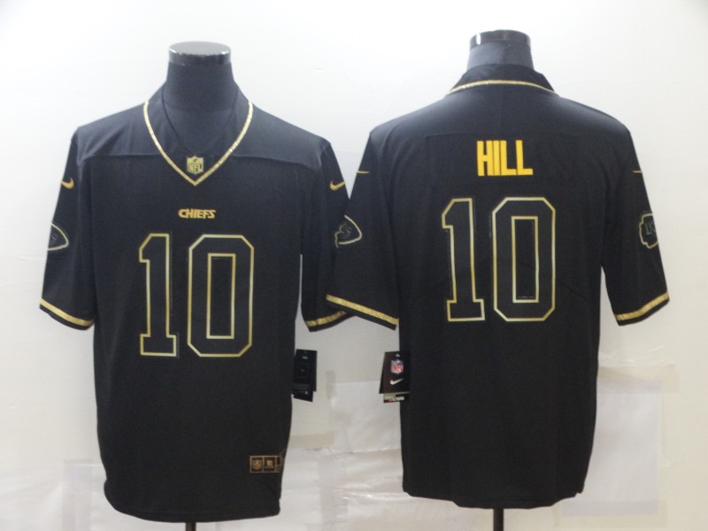 Men's Kansas City Chiefs #10 Tyreek Hill Black/Gold Salute To service Limited Stitched NFL Jersey